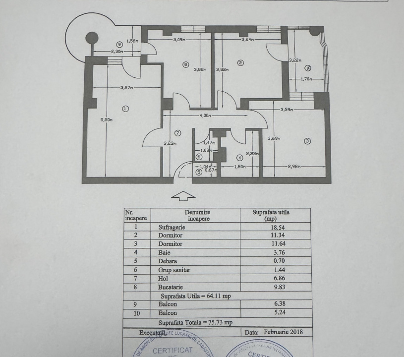 Apartament decomandat 3 camere Gavana 